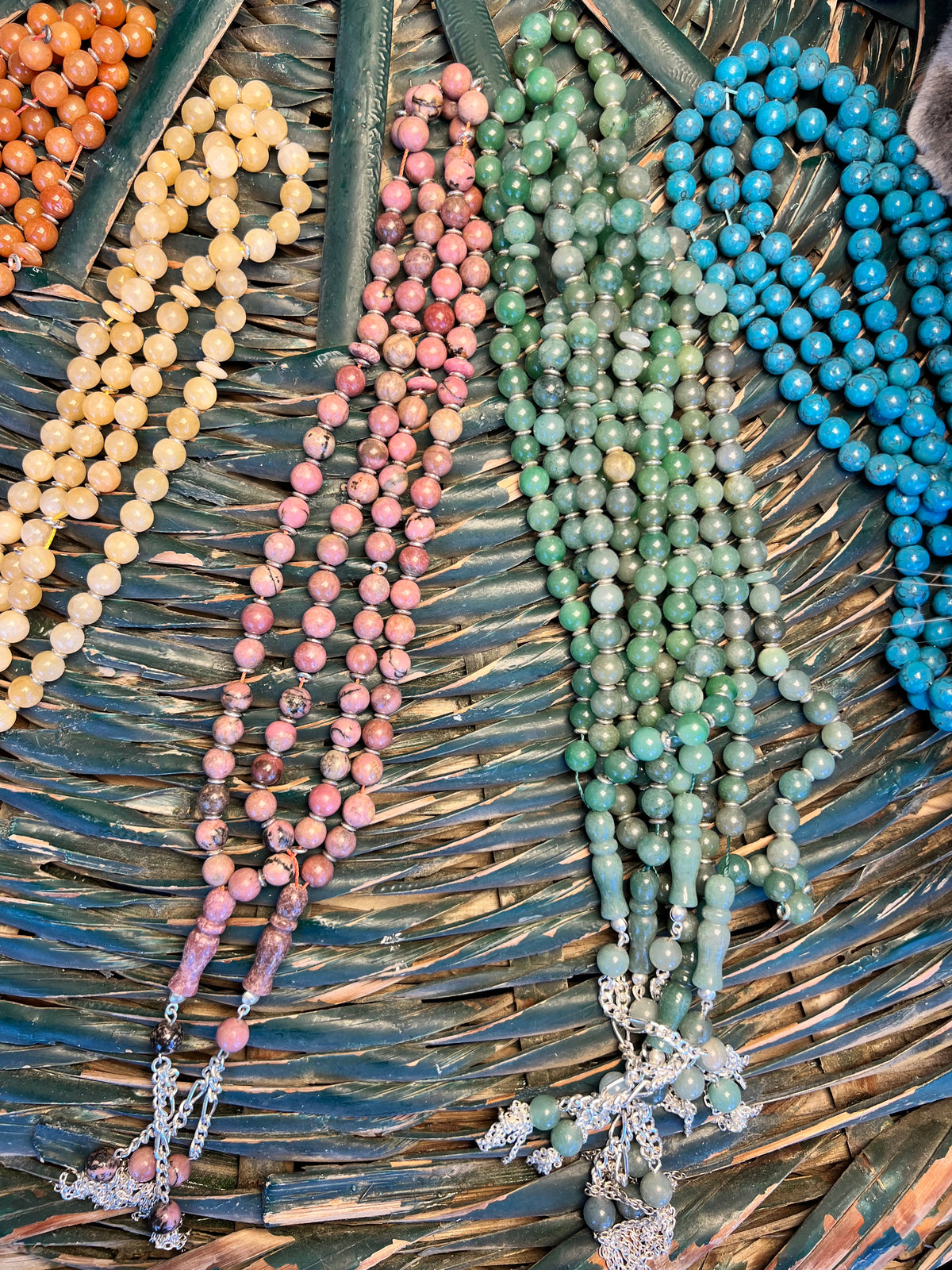 Natural Gemstone Rosary (Misbaha/Tasbih) – 8 mm Prayer Beads for Peace, Love & Mindfulness