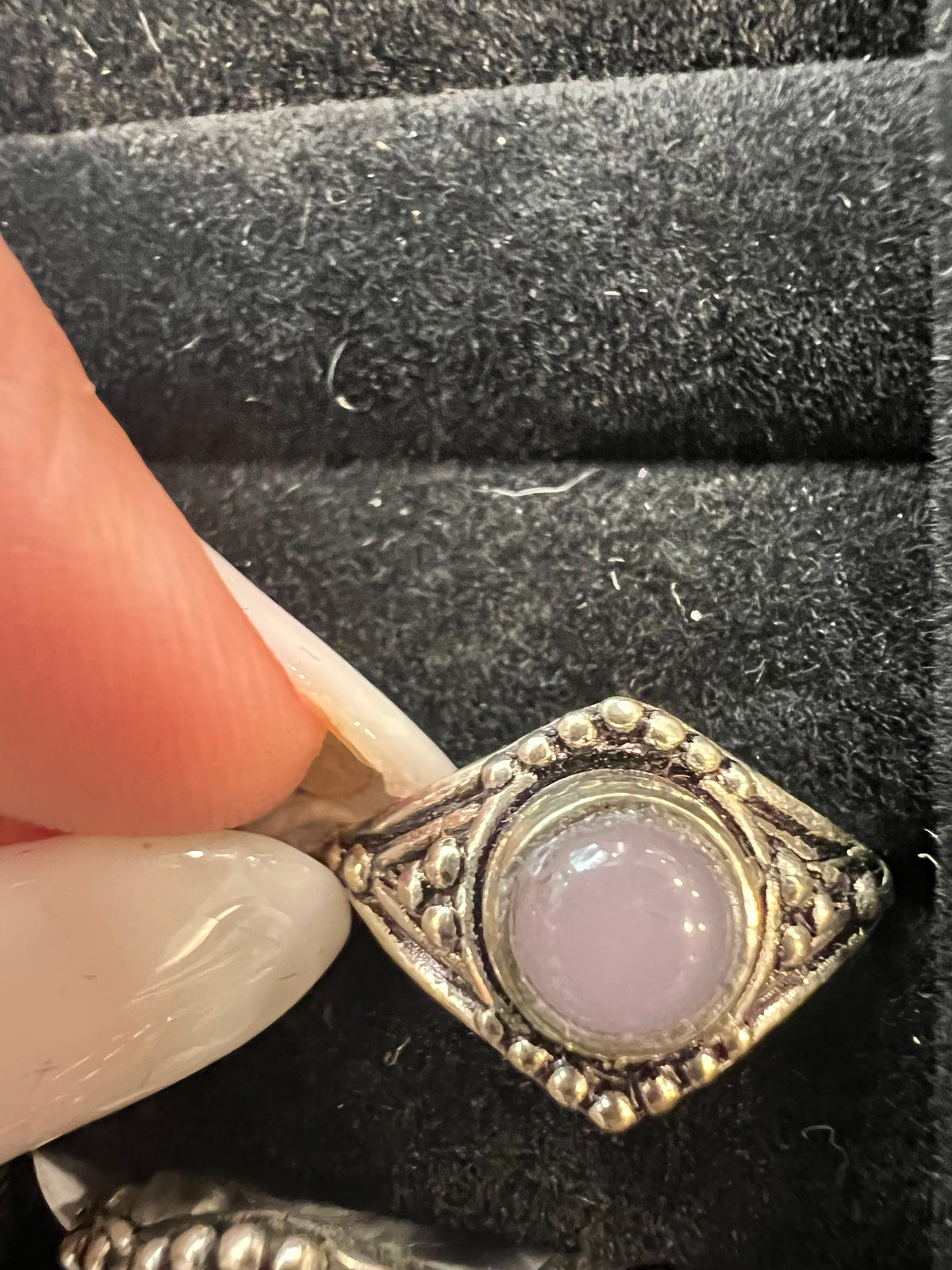 Natural Silver-Plated Crystal Rings Collection “Delicate A”