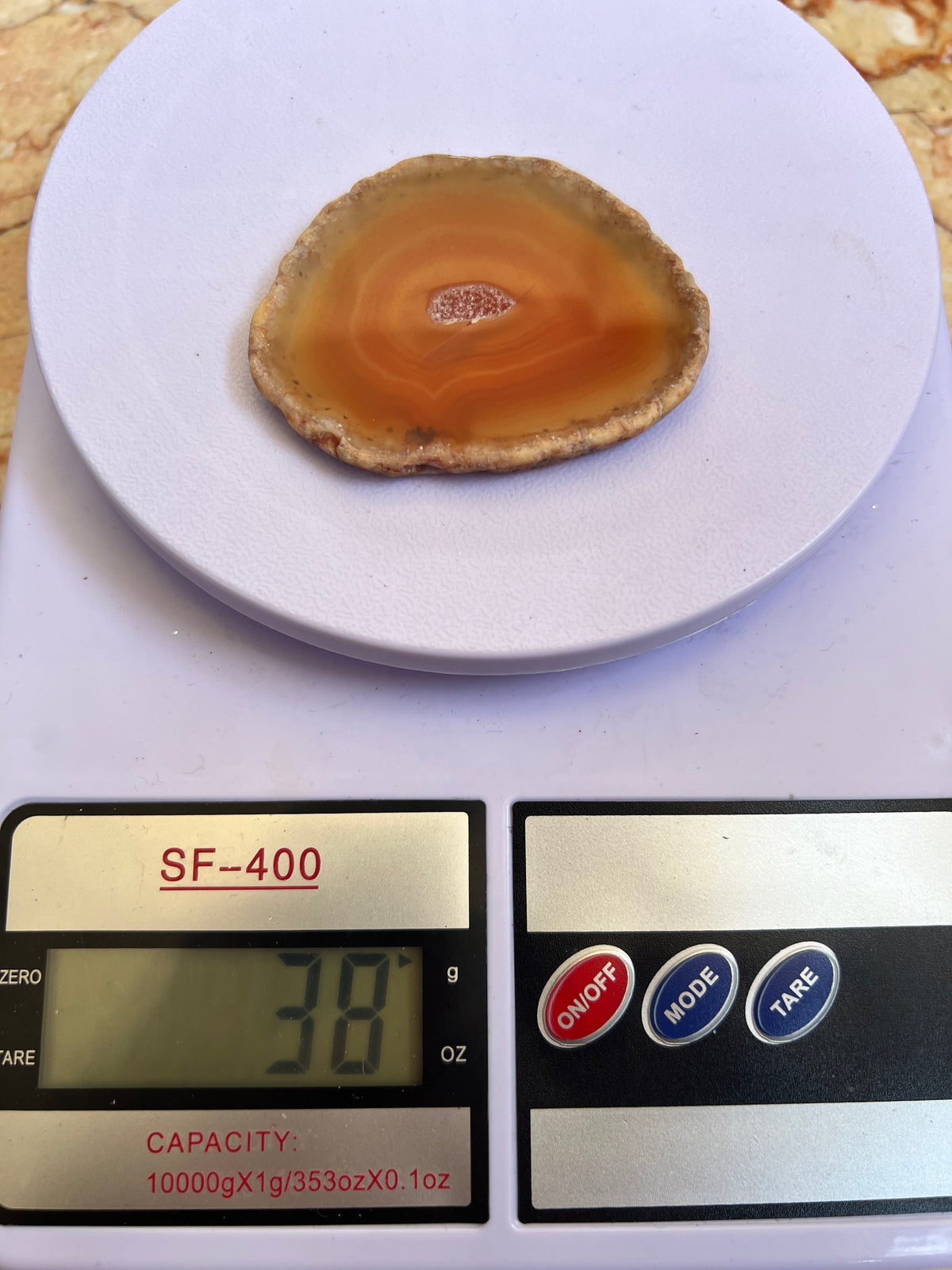 Natural Druzy Agate Slice – Energy, Balance & Protection | 38 g