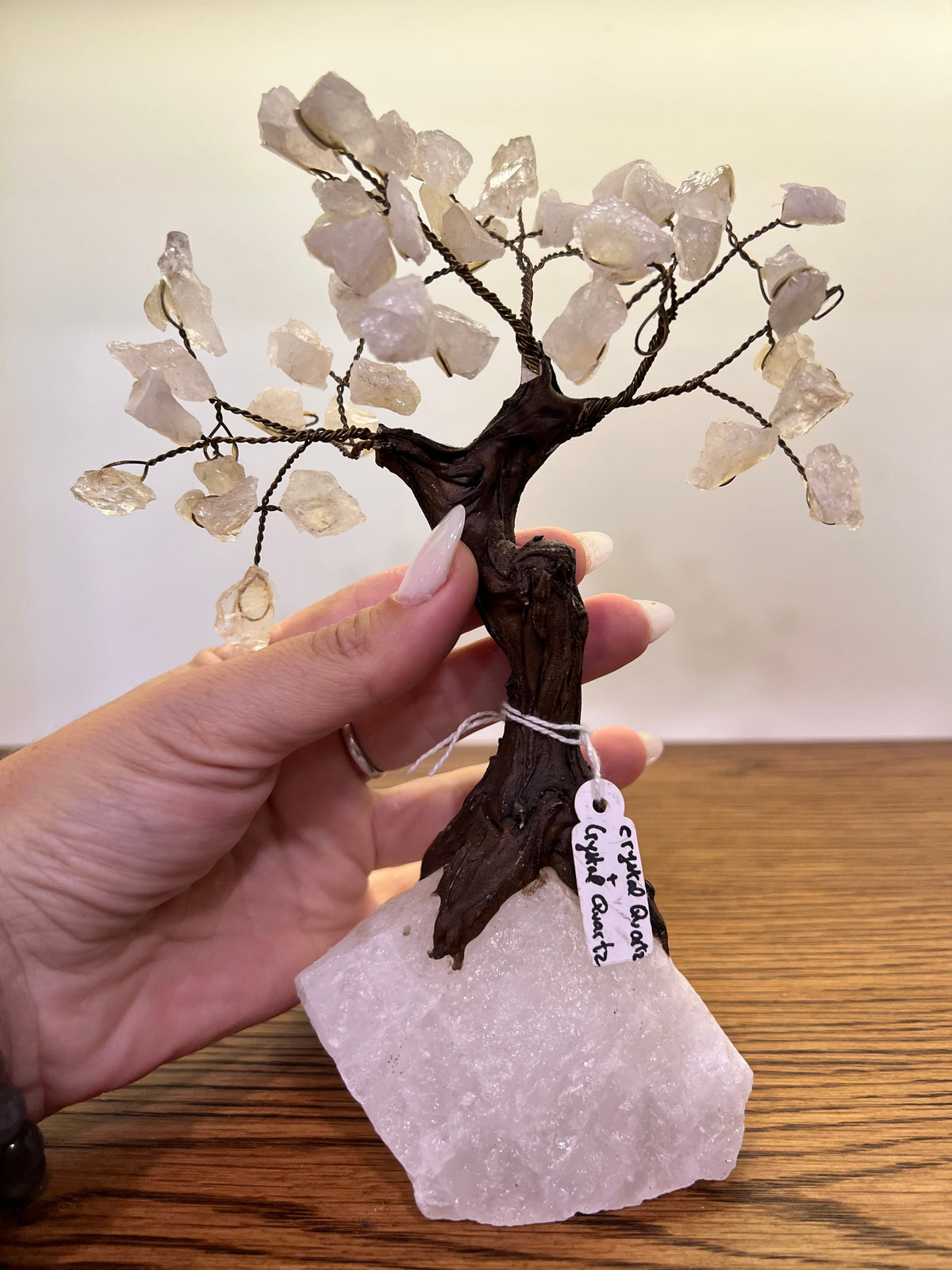 Natural Clear Quartz Crystal Tree on Raw Clear Quartz Base