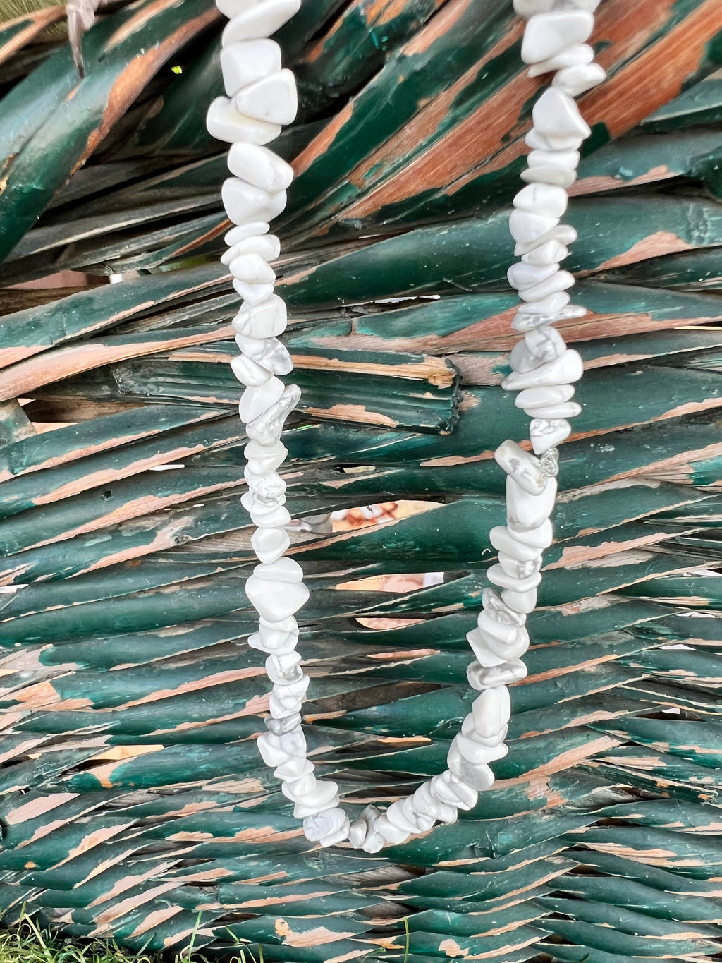 Natural Howlite Chip Necklace | Genuine Irregular Gemstone Chips | Calm, Patience & Emotional Balance