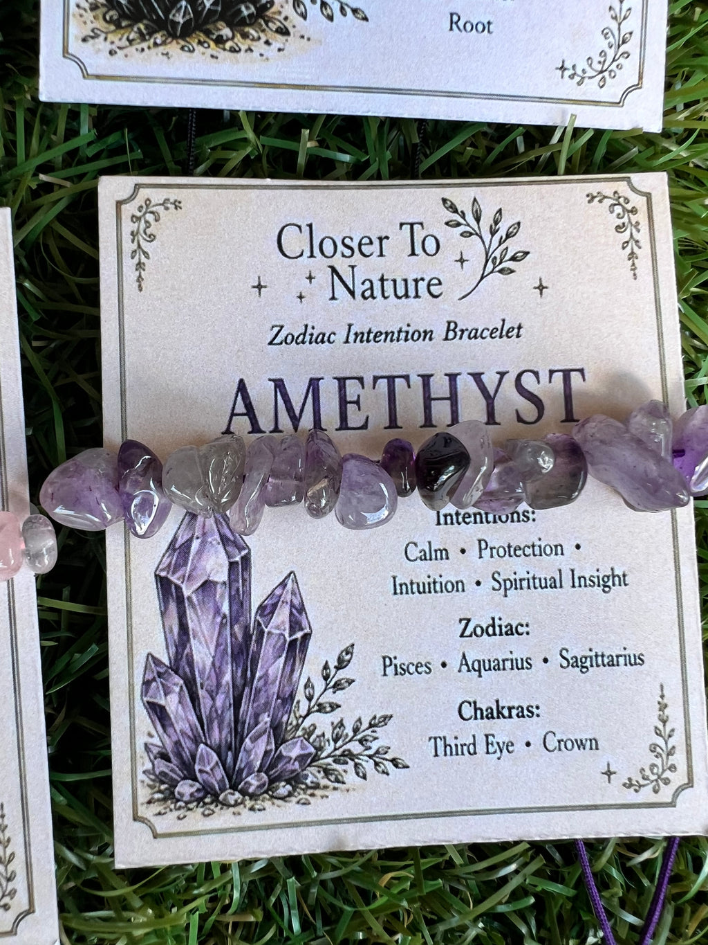 Natural Amethyst Zodiac Bracelet – Calm, Protection & Intuition | Pisces, Aquarius & Sagittarius