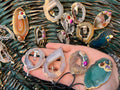 Natural Agate Slice Pendant Necklace with Gemstone Accents