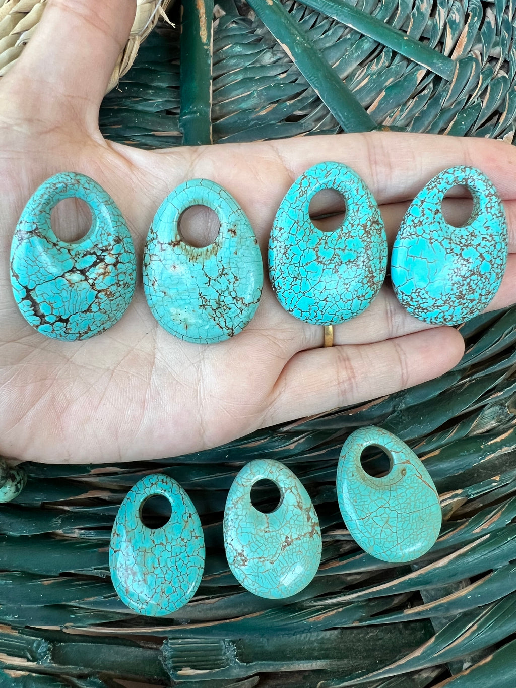 Natural Afghan Turquoise Pendant Necklace – Adjustable Cord