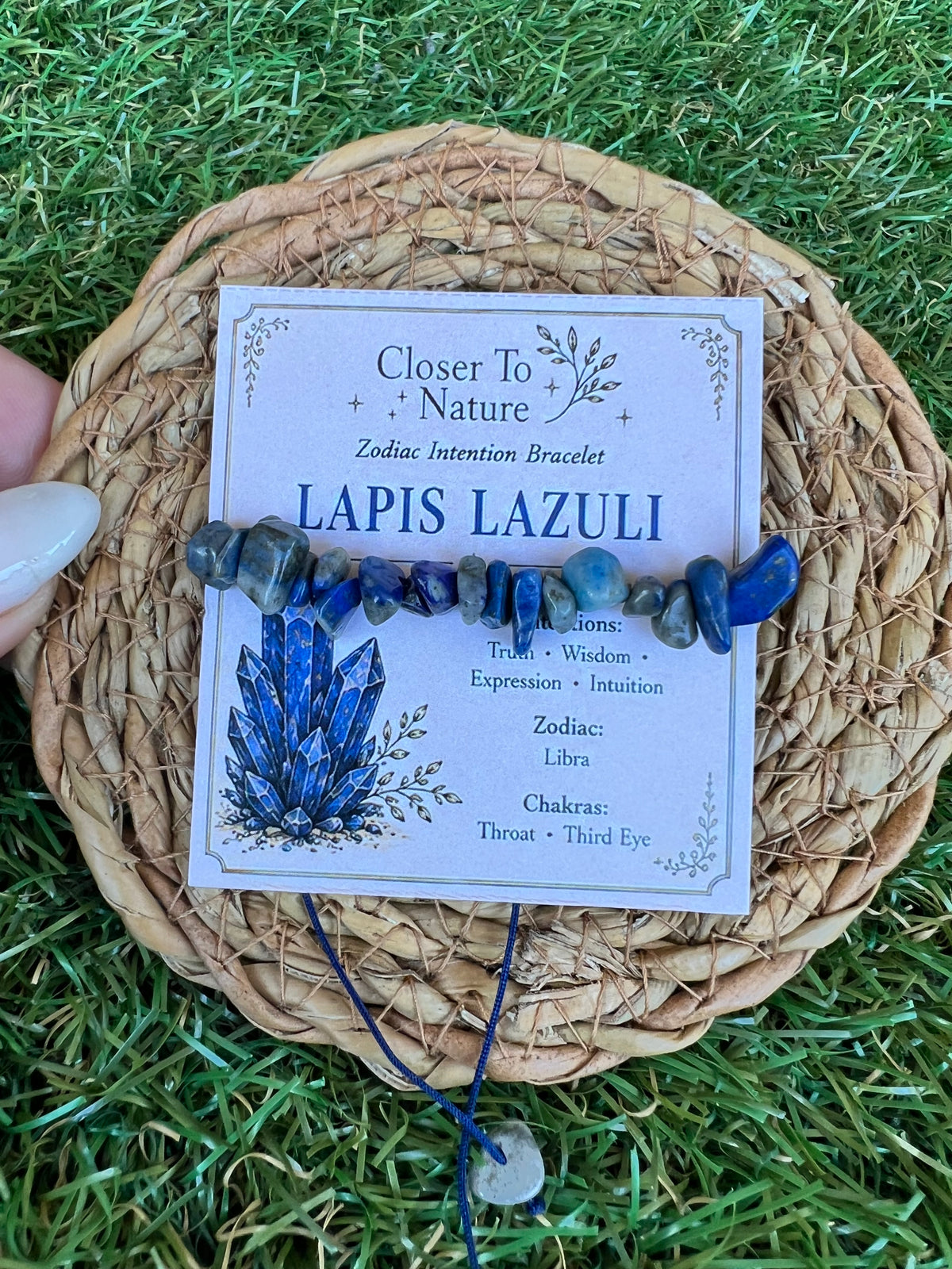 Natural Lapis Lazuli Zodiac Bracelet – Truth, Wisdom & Intuition | Libra, Sagittarius & Taurus