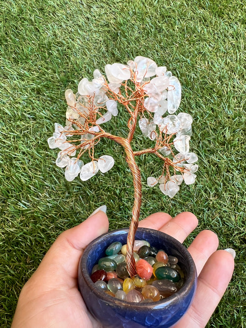 Clarity & Energy Crystal Quartz Bonsai Crystal Tree in Ceramic Vase