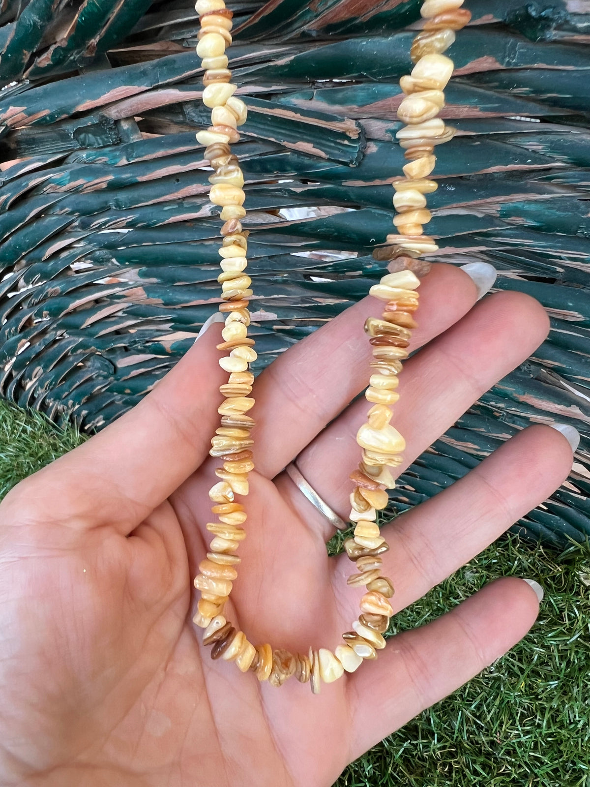 Natural Dyed Shell Chip Necklace | Lightweight Coastal Style Necklace