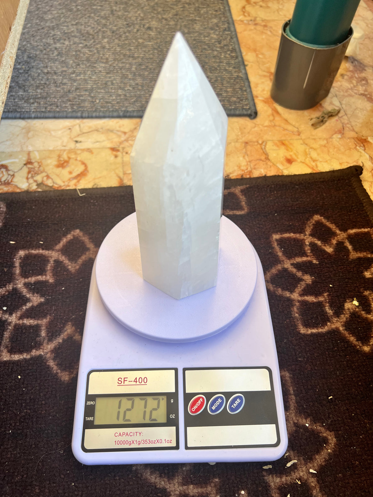 Natural Milky Quartz Multifaceted Crystal Tower – 1,272 g