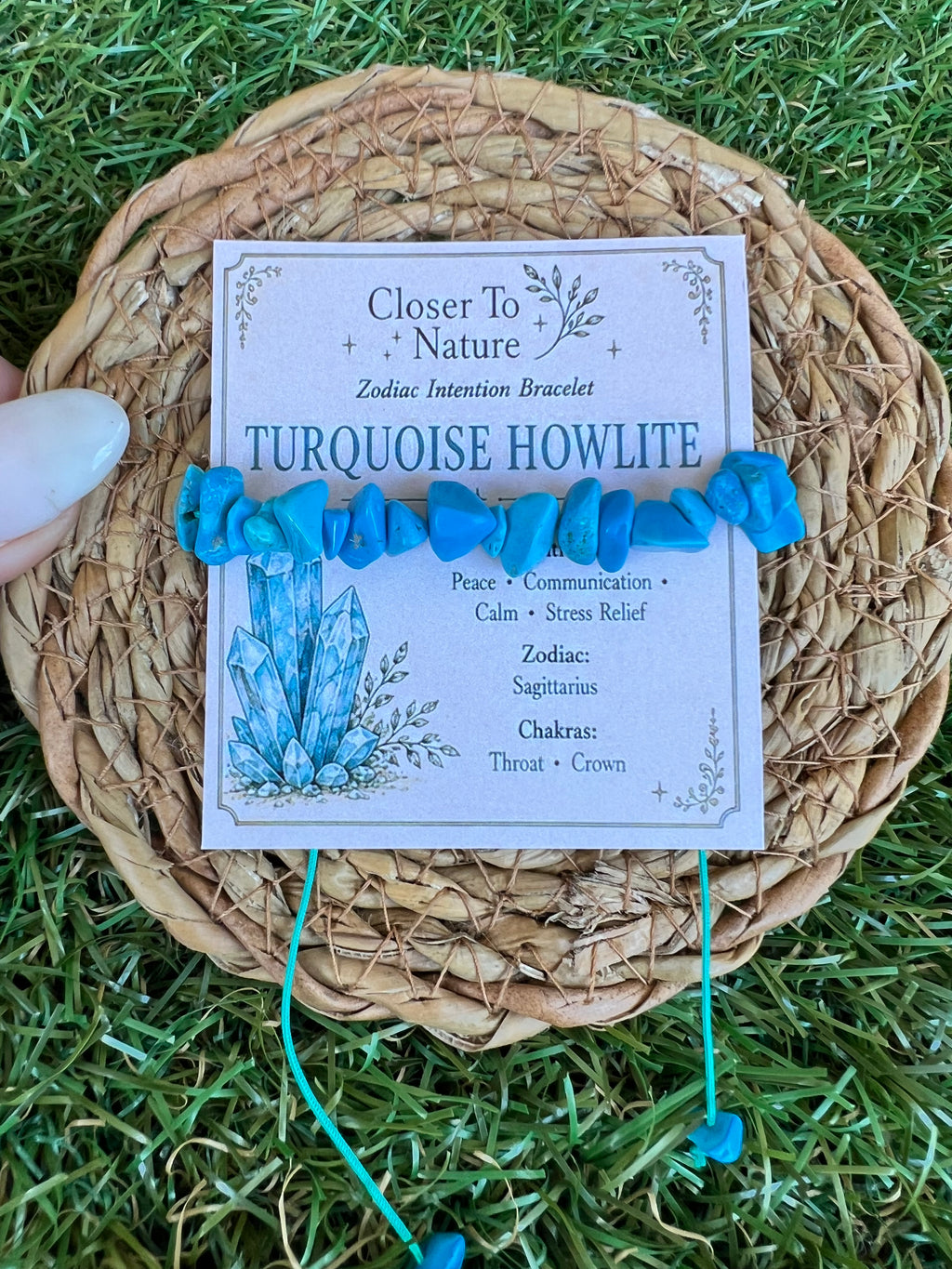 Turquoise Howlite Zodiac Bracelet – Peace, Communication & Calm | Sagittarius, Gemini & Virgo
