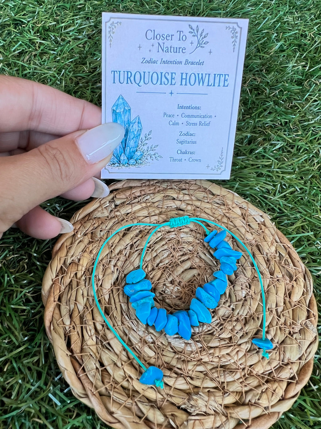 Turquoise Howlite Zodiac Bracelet – Peace, Communication & Calm | Sagittarius, Gemini & Virgo