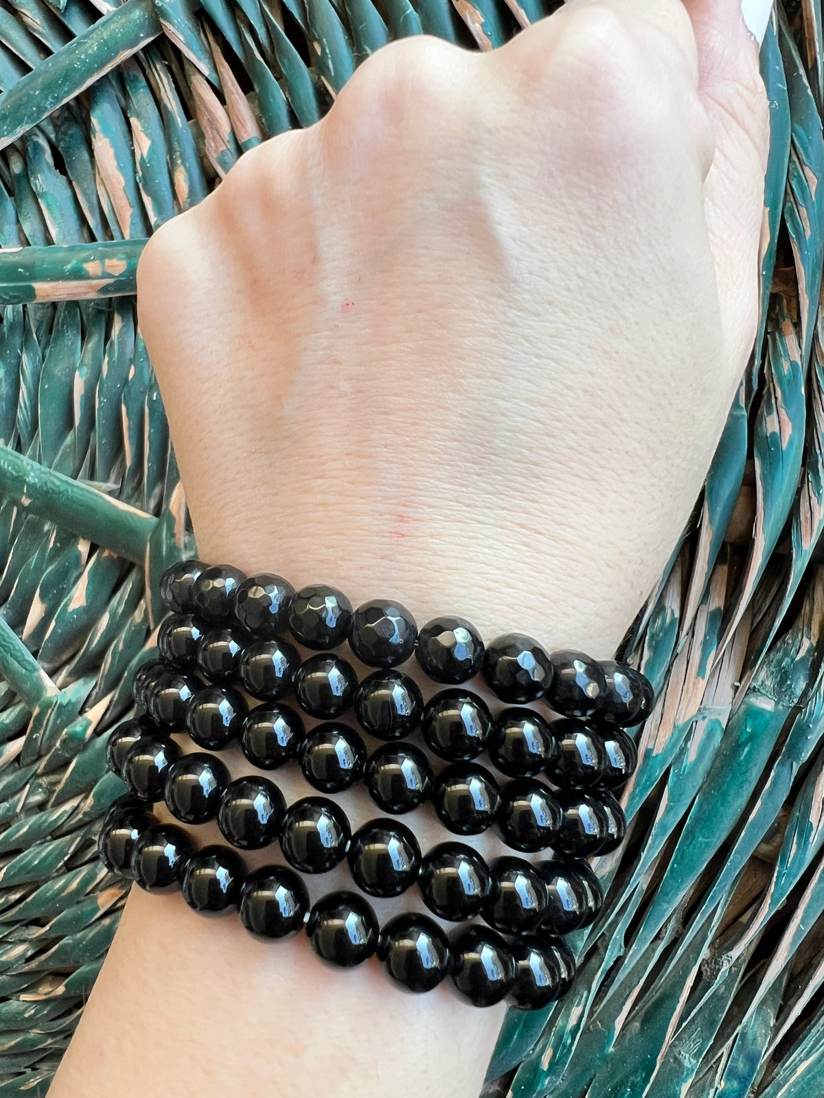 Natural Black Onyx 8mm Beaded Bracelet | Protection, Strength & Confidence Crystal Bracelet