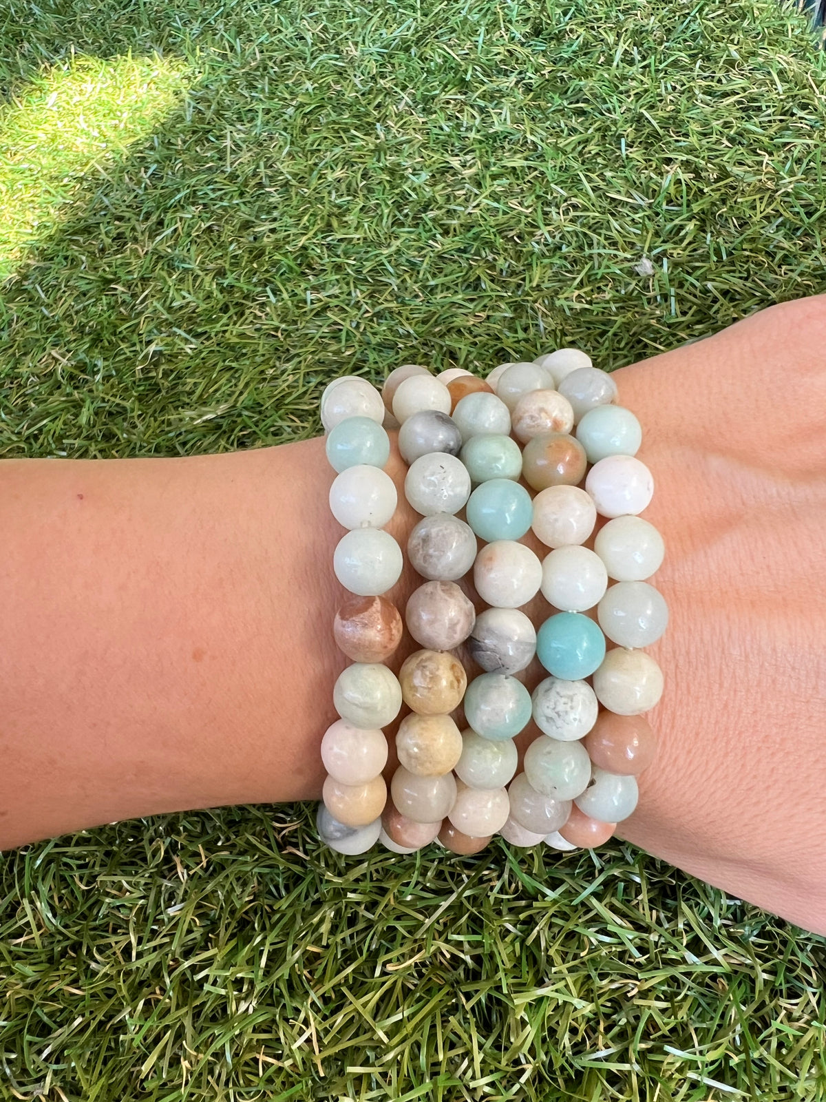 Natural Amazonite 8mm Beaded Bracelet | Communication, Calm & Good Luck Crystal Bracelet