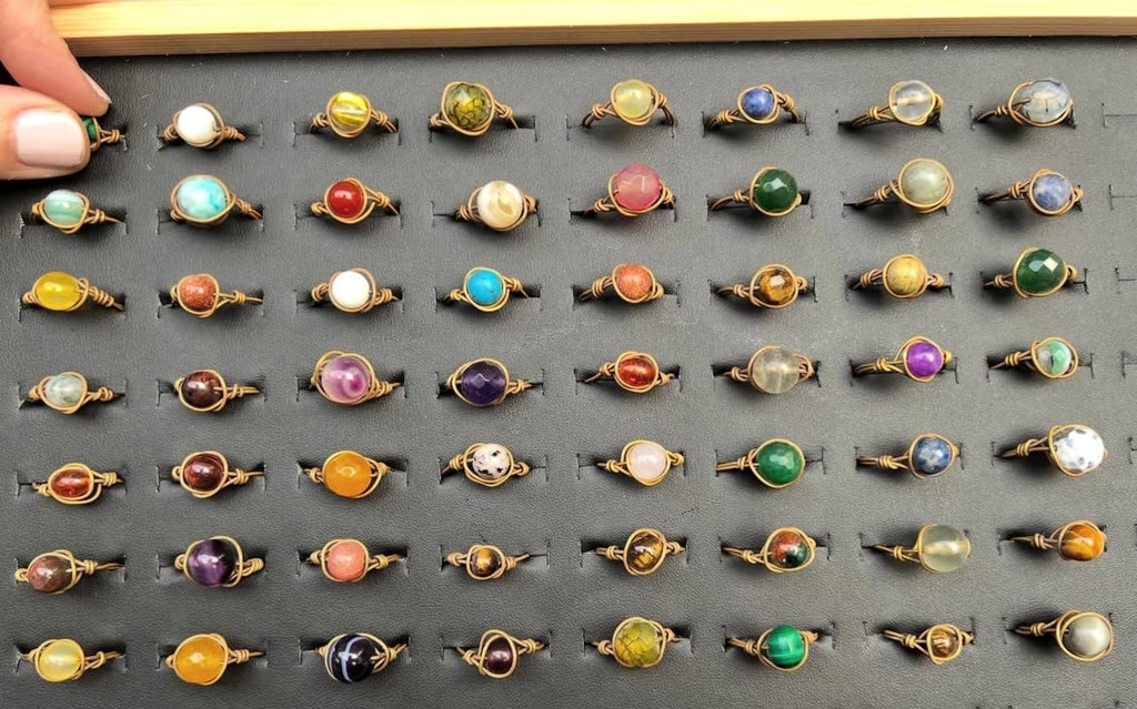 Natural Copper Crystal Rings Collection | Handmade Gemstone Rings