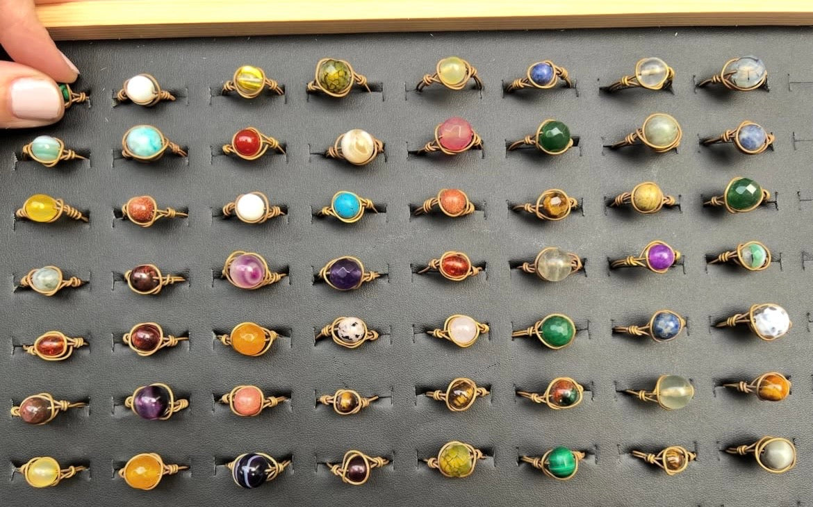 Natural Copper Crystal Rings Collection | Handmade Gemstone Rings