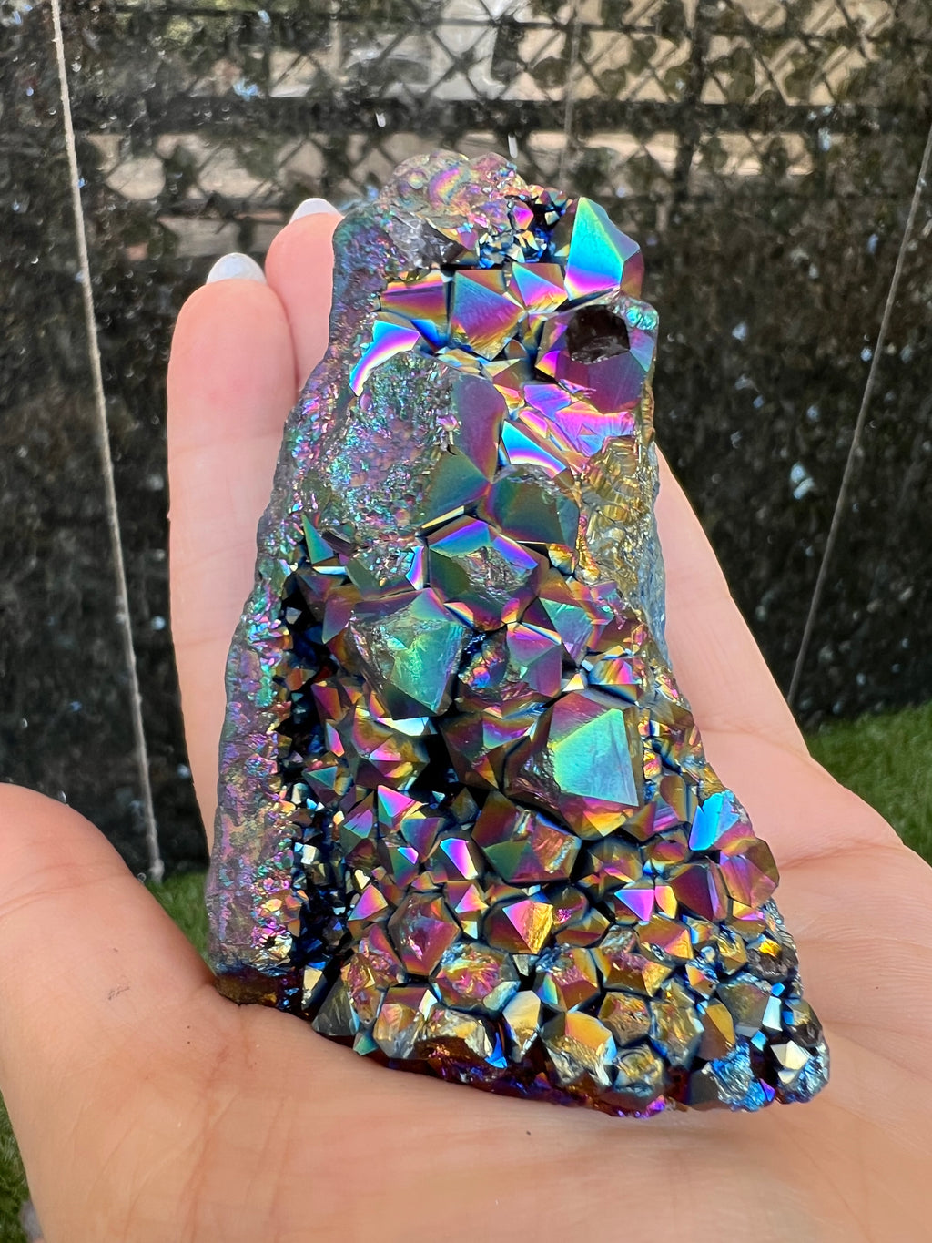 Natural Rainbow Aura Quartz Cluster – 271 g