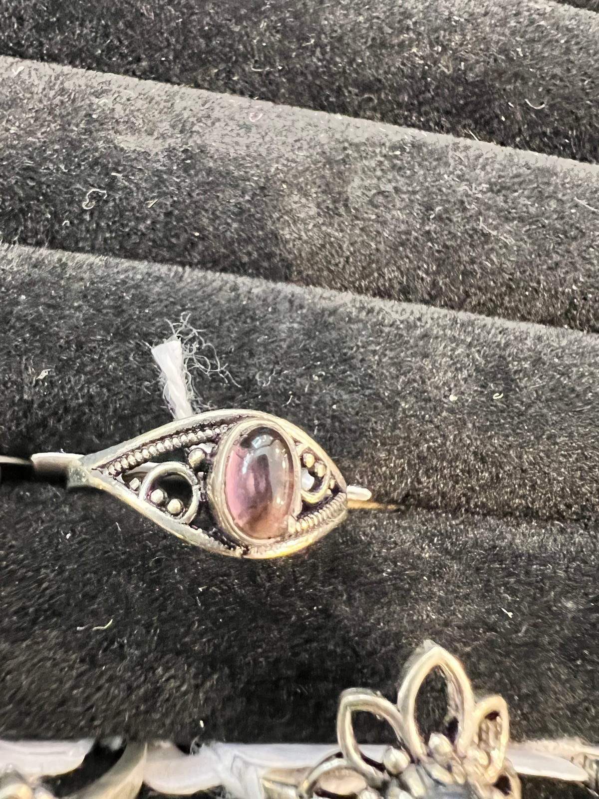 Natural Silver-Plated Crystal Rings Collection “Delicate A”