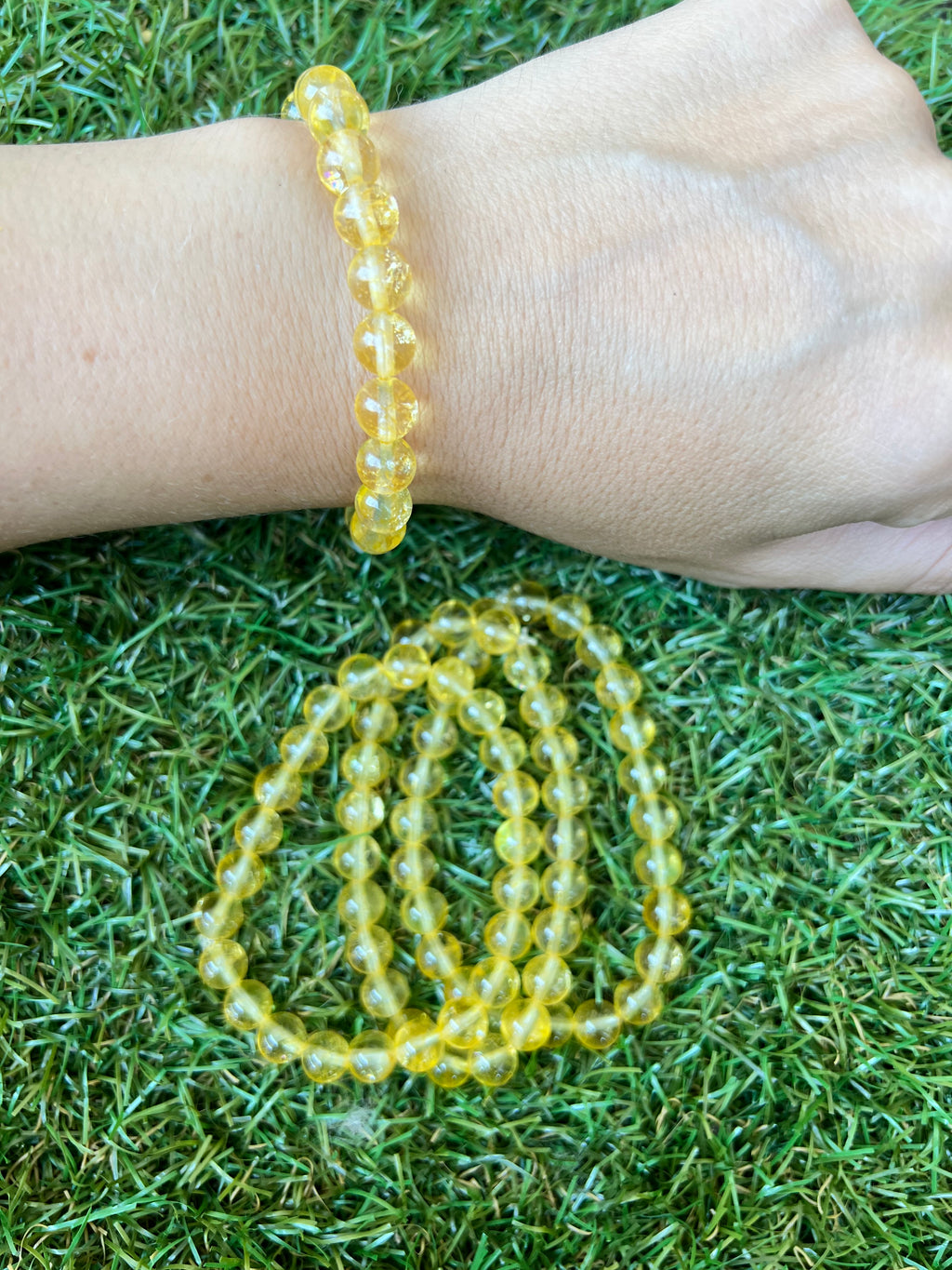 Citrine Bracelet Classic Grade – 8 mm Genuine Crystal Beads | Abundance & Prosperity