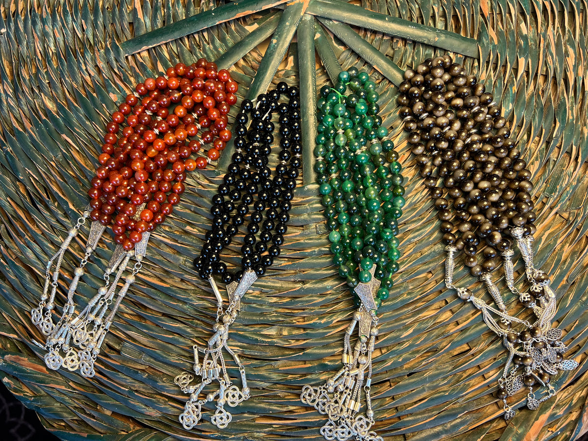 Natural Gemstone Rosary (Misbaha/Tasbih) – Prayer Beads for Peace, Protection & Mindfulness