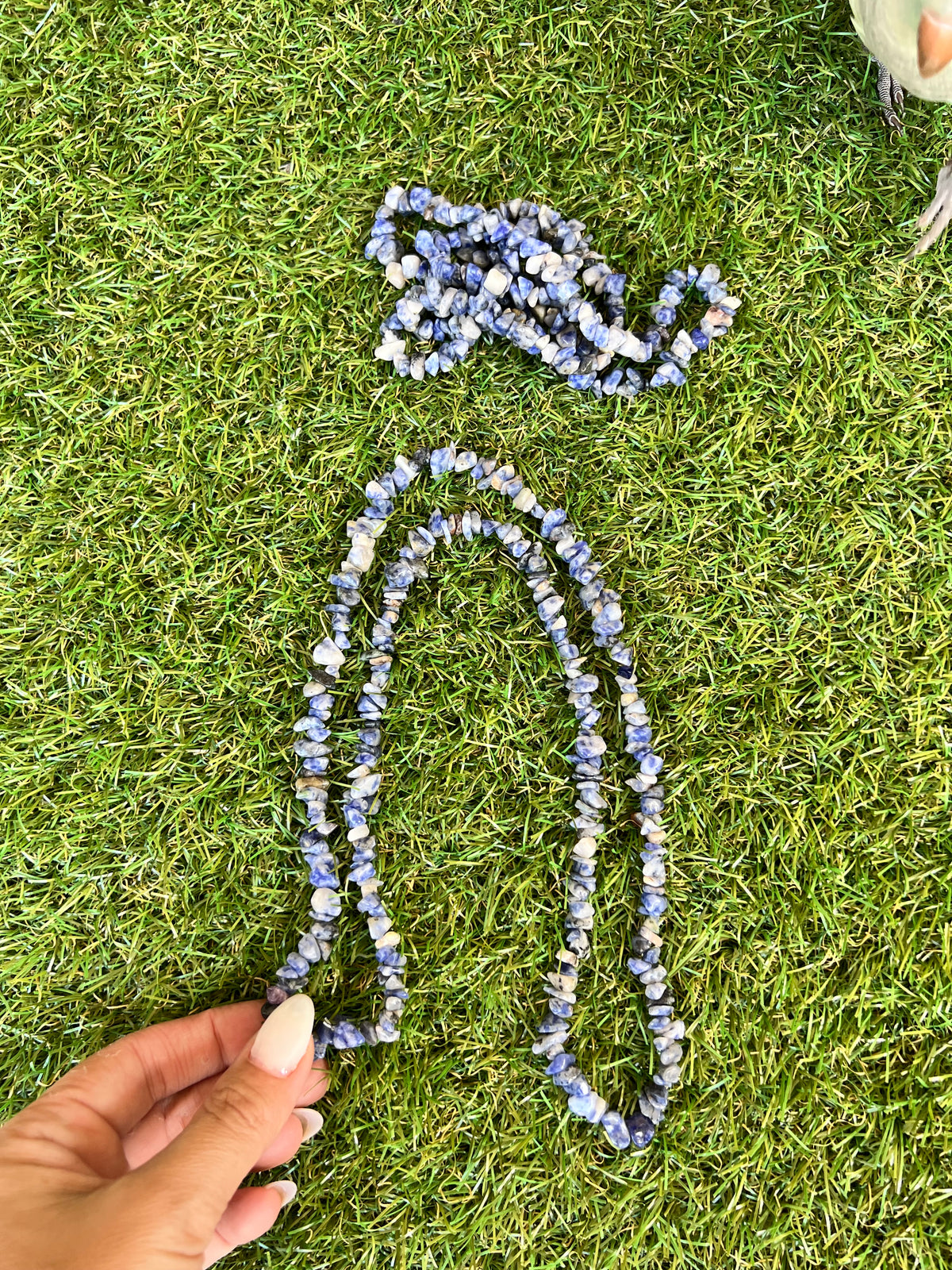 Natural Sodalite Chip Necklace | Genuine Irregular Gemstone Chips | Communication, Intuition & Mental Clarity
