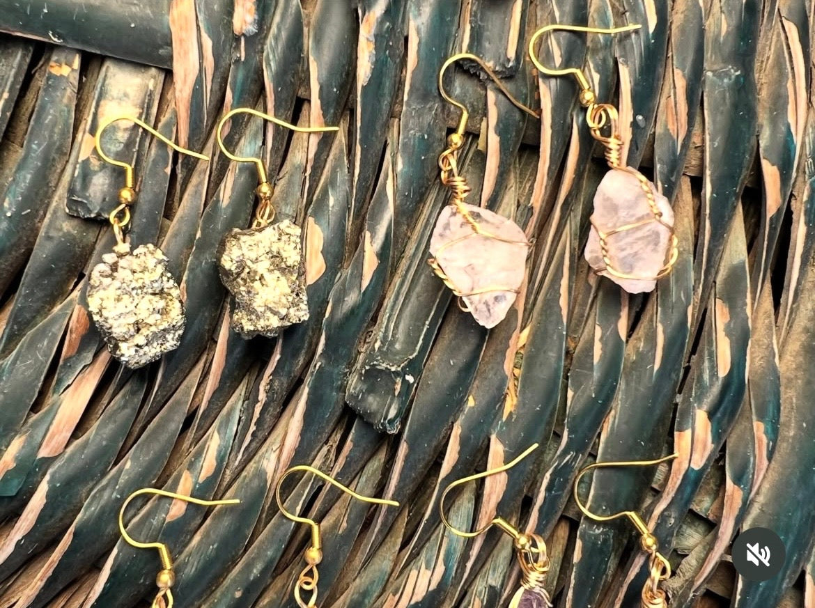 Raw Crystal Drop Earrings Collection