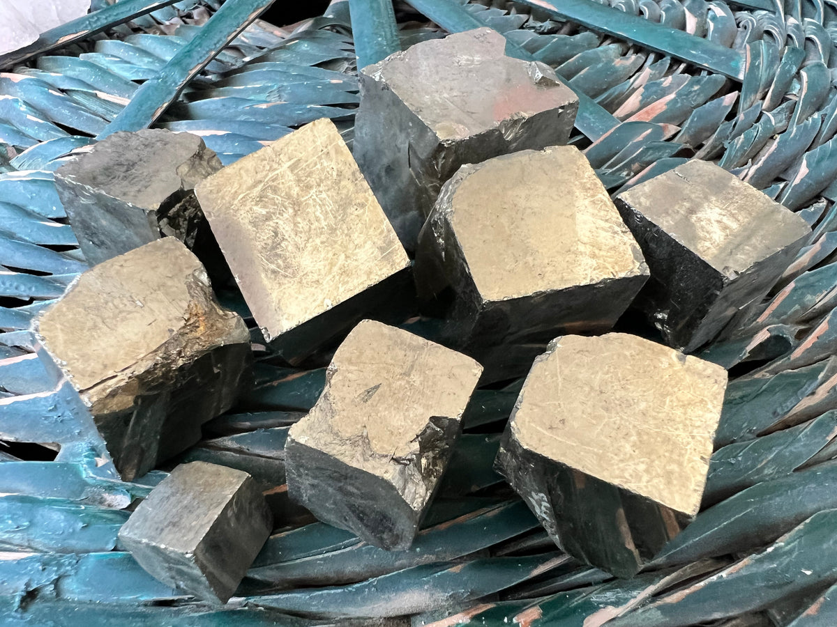 Natural Pyrite Cubes (Raw Cubic Pyrite Crystals)