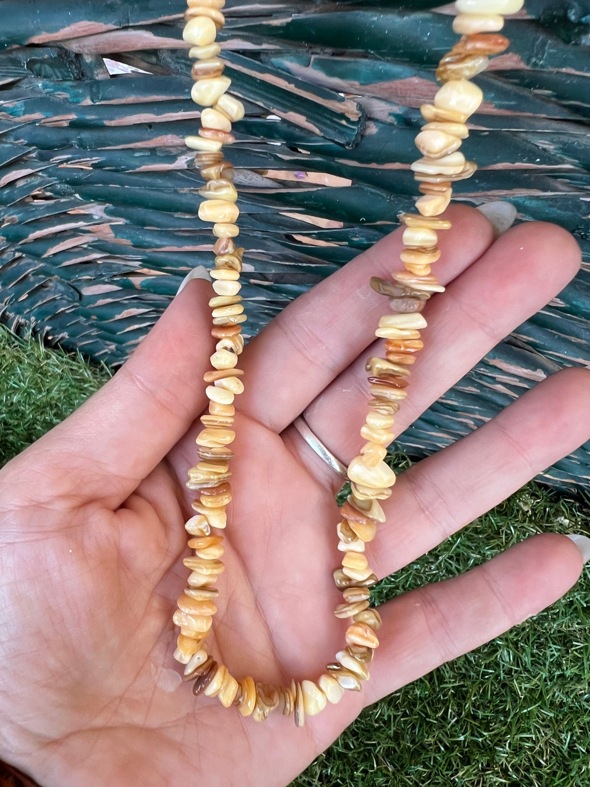 Natural Dyed Shell Chip Necklace | Lightweight Coastal Style Necklace