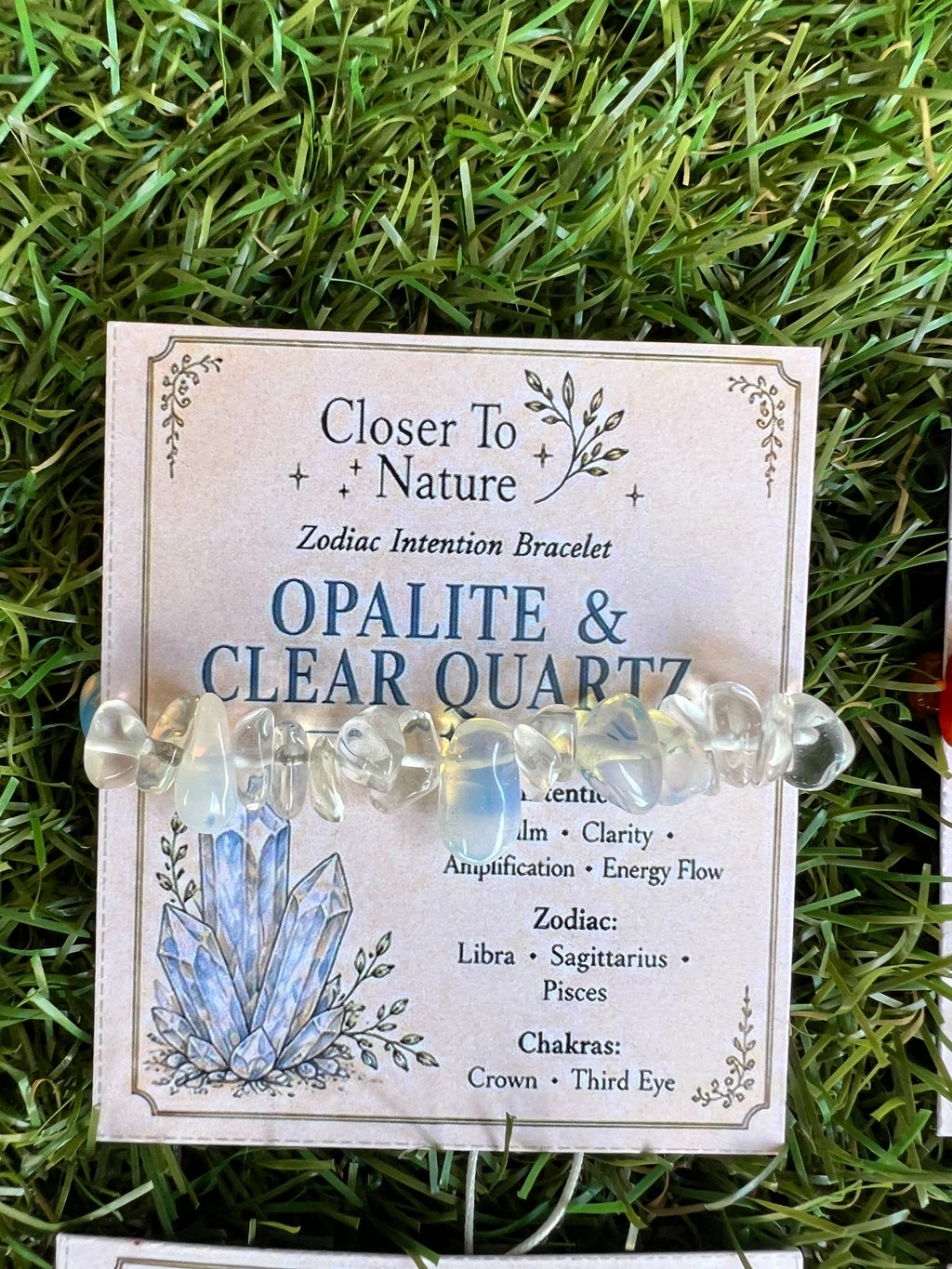 Opalite & Clear Quartz Zodiac Bracelet – Calm, Clarity & Energy | Libra, Sagittarius & Pisces