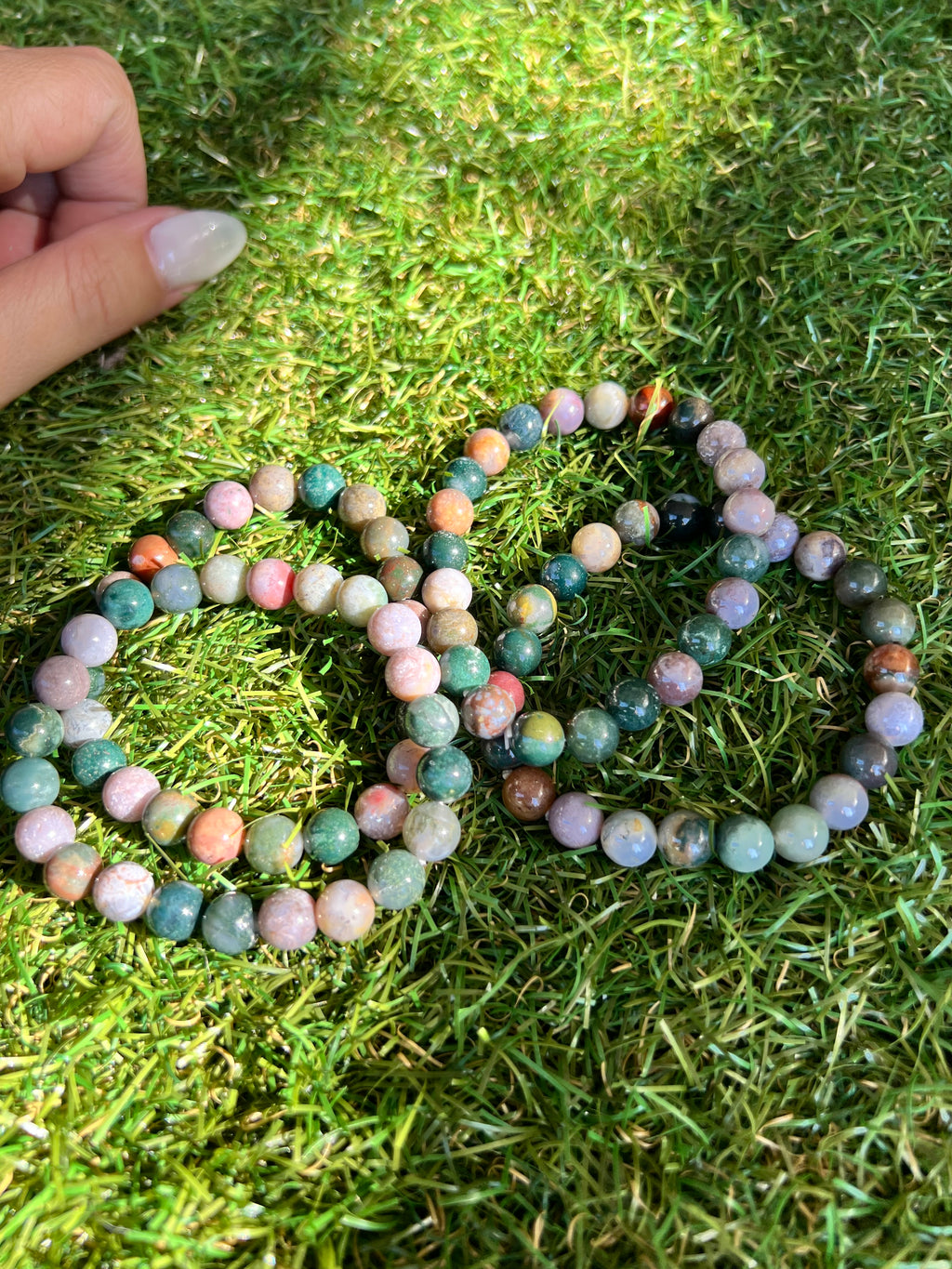 Natural Indian Agate 8mm Beaded Bracelet | Grounding, Stability & Protection Crystal Bracelet