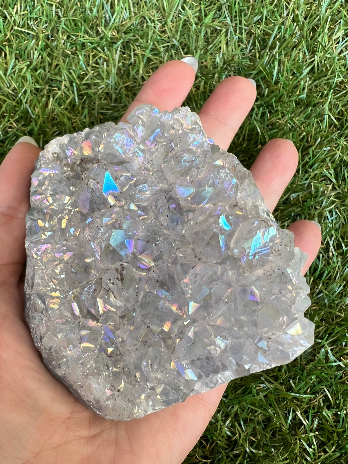Natural Angel Aura Amethyst Cluster – 488 g