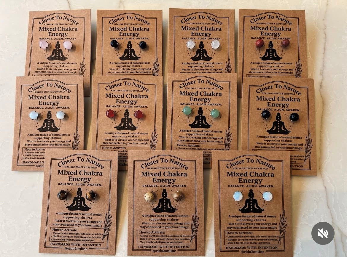 Natural Crystal Stud Earrings Collection
