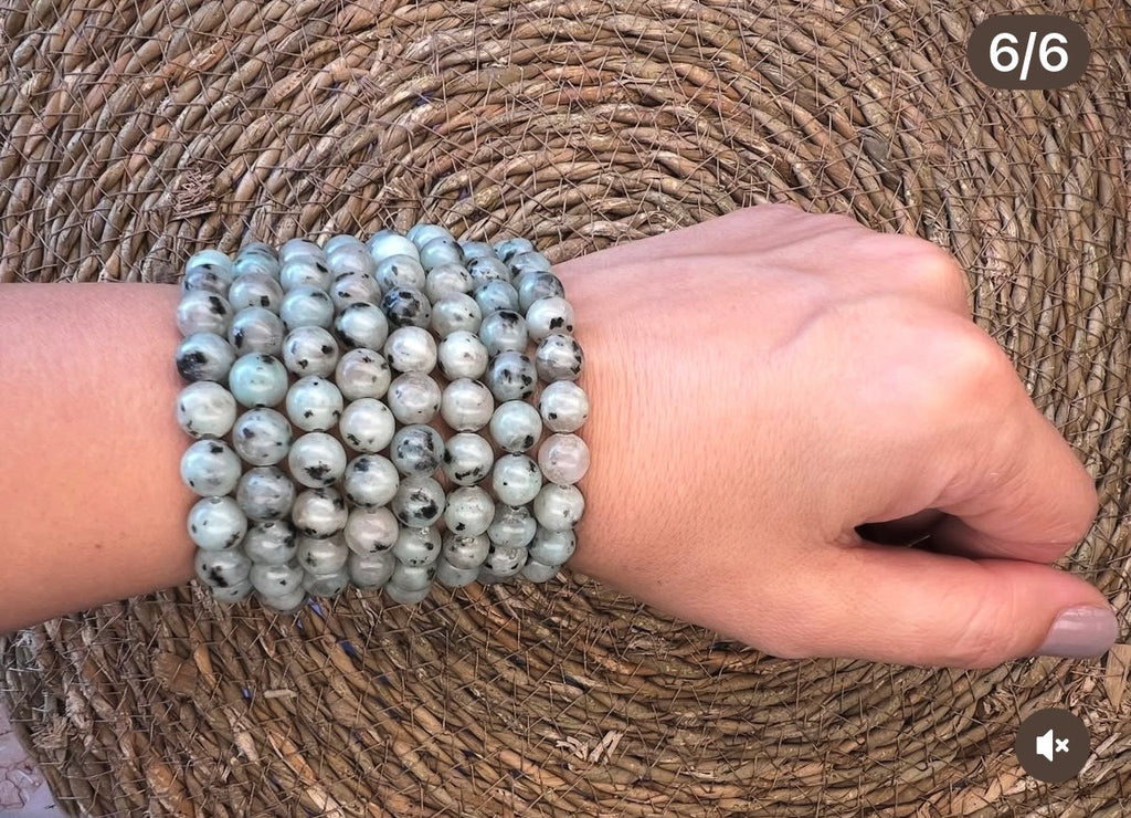 Natural Green Moonstone Intuition & Emotional Balance Bracelet – 8mm Genuine Elastic Beaded Bracelet