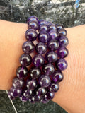 Natural Amethyst Peace, Protection & Intuition Bracelet – Genuine Elastic Bracelet