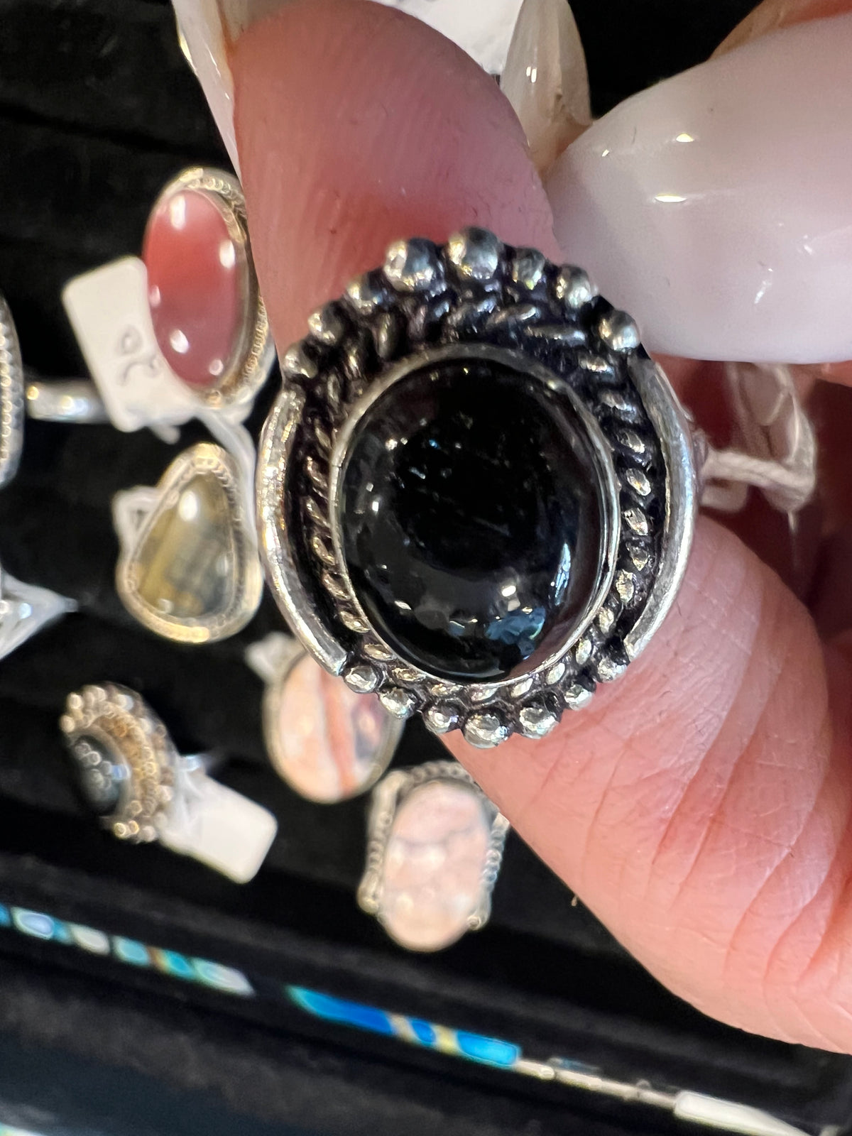 Natural Silver-Plated Statement Crystal Rings Collection “Chunky A”