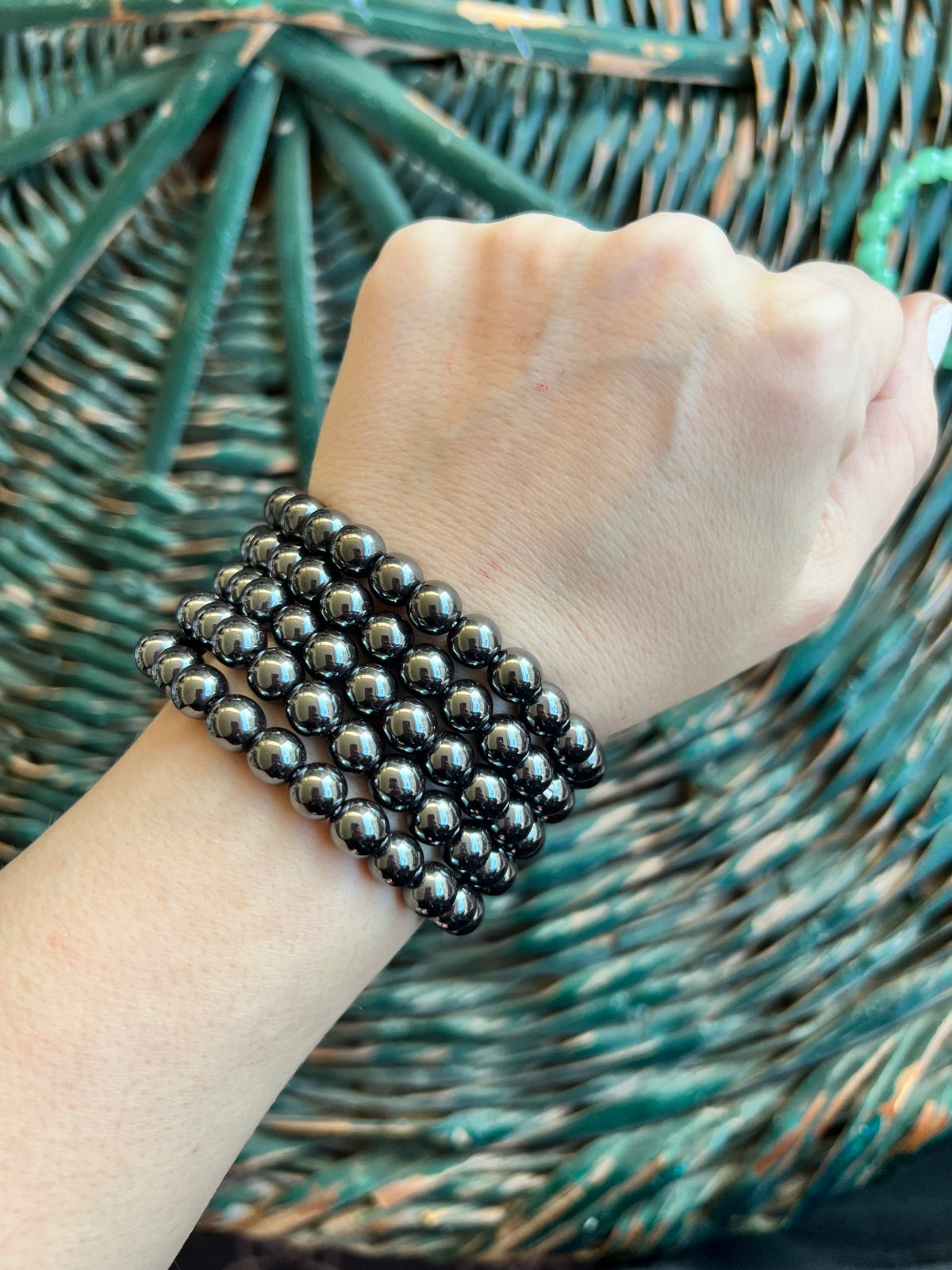 Natural Hematite 8mm Beaded Bracelet | Grounding, Protection & Focus Crystal Bracelet
