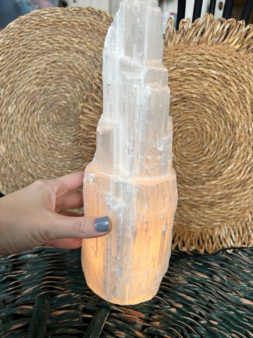 Natural Selenite Tower Lamp – Cleansing & Peace ~ 3 KG