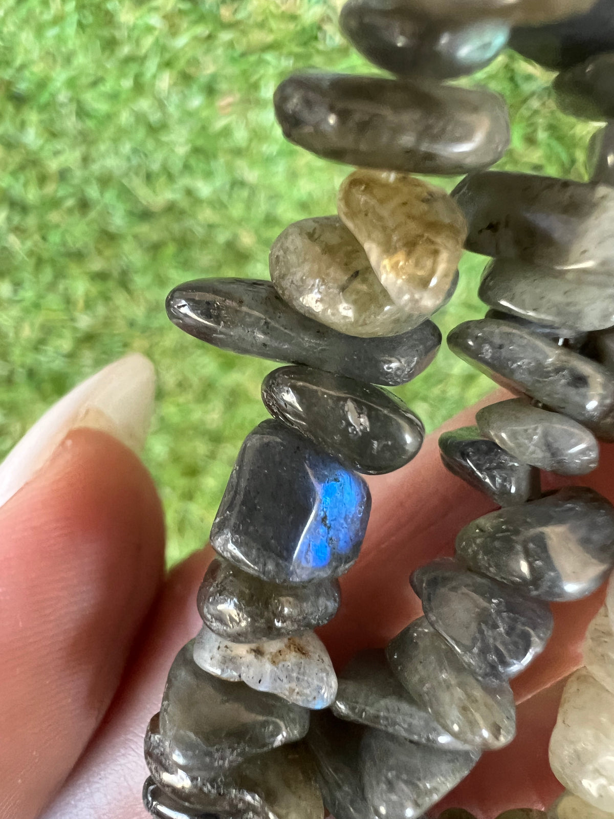 Natural Labradorite Chip Necklace | Genuine Irregular Gemstone Chips | Protection, Intuition & Transformation