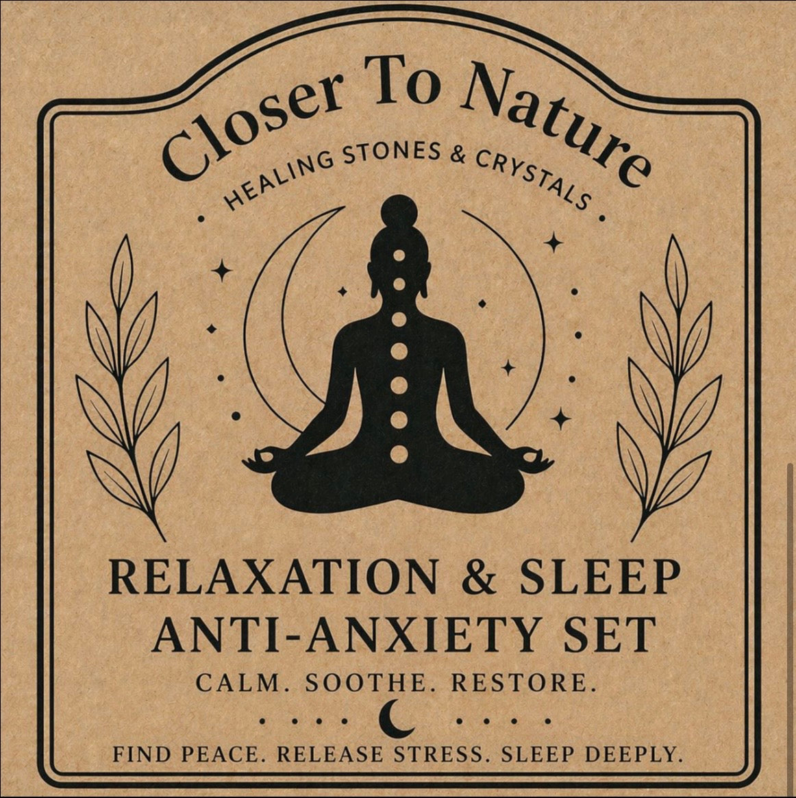 Relaxation & Sleep Anti-Anxiety Intention Crystal Gift Set | Natural Crystal Healing Box with Bracelet & Necklace