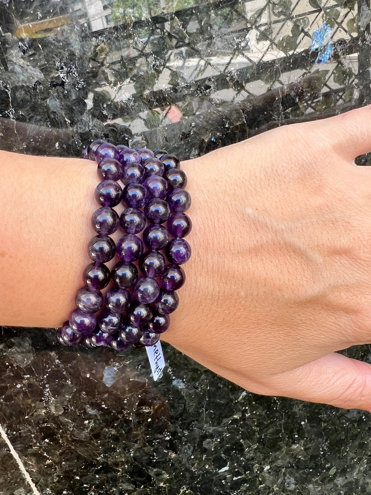 Natural Amethyst Peace, Protection & Intuition Bracelet – Genuine Elastic Bracelet