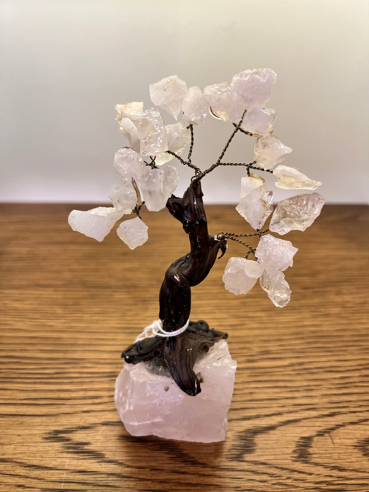 Natural Rose Quartz Crystal Tree on Rose Quartz Base
