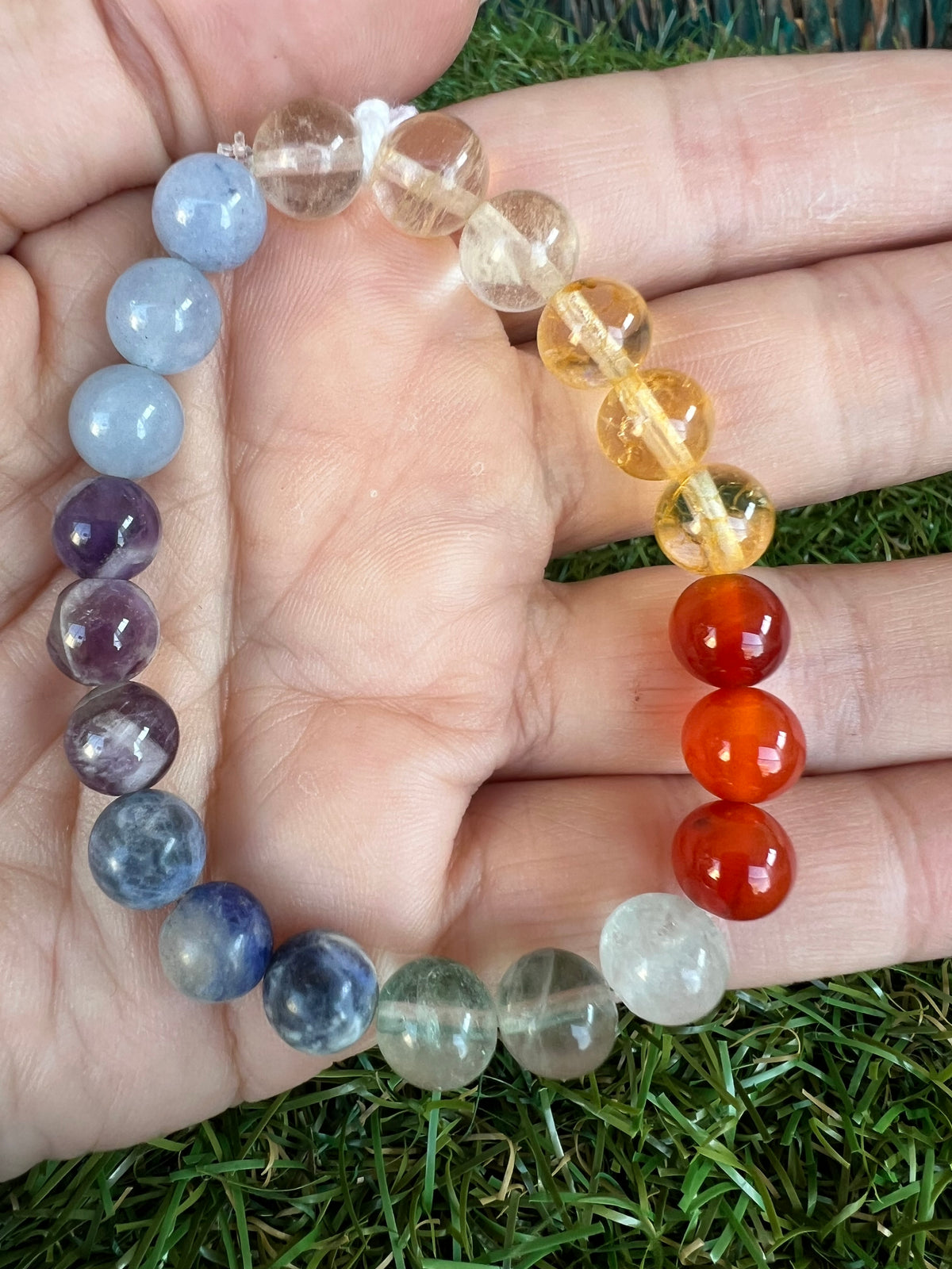 Natural Seven Chakra Gemstone Bracelet – Balance, Energy & Alignment | 8mm