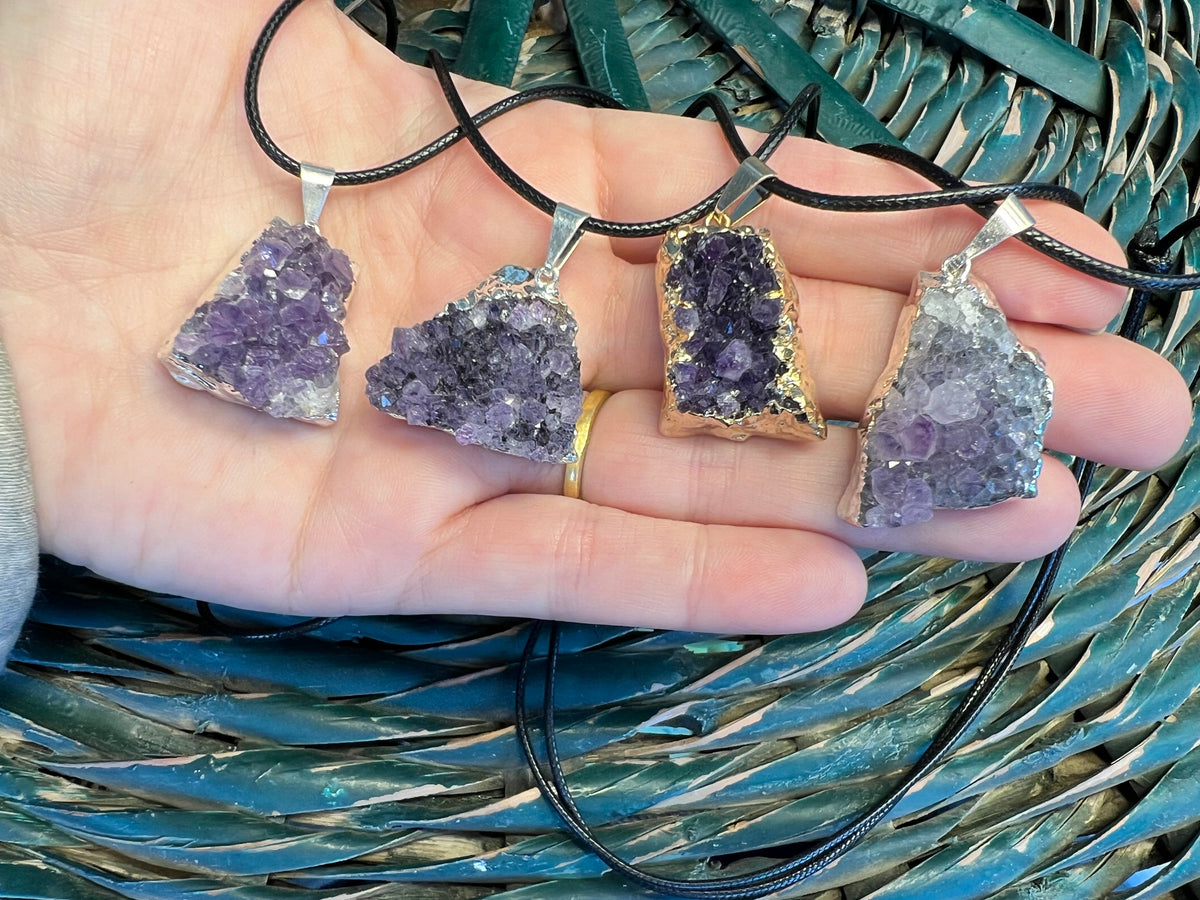 Natural Amethyst Cluster Necklace