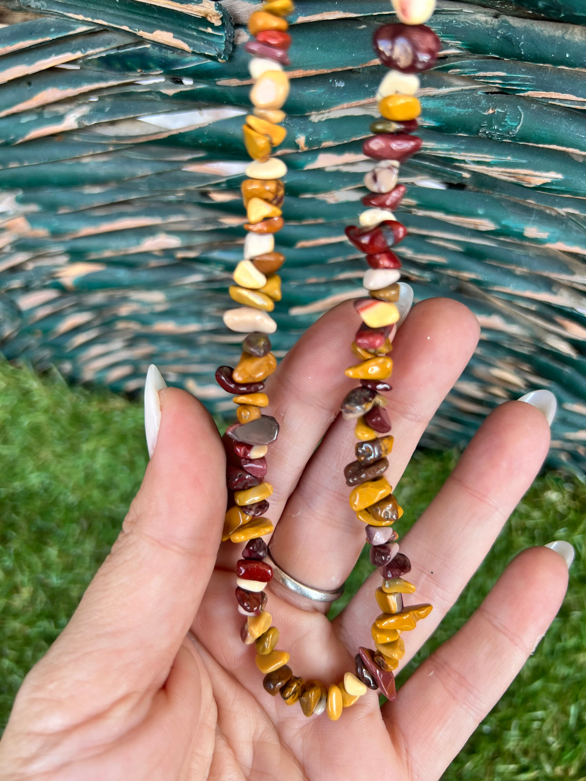 Natural Mookaite Jasper Chip Necklace | Genuine Irregular Gemstone Chips | Strength, Confidence & New Beginnings
