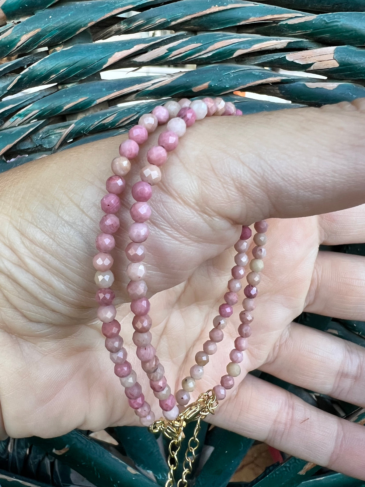 3mm Faceted Natural Gemstone Bracelet – Adjustable Gold-Toned Brass