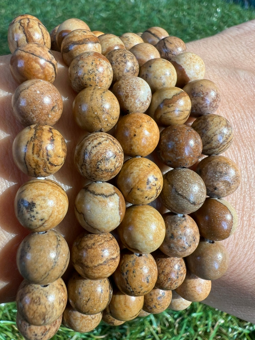 Natural Picture Jasper Bracelet | 8mm Genuine Gemstone Beads | Grounding, Stability & Creativity
