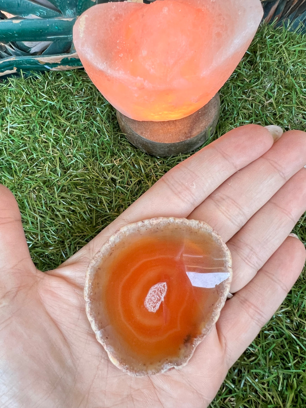 Natural Druzy Agate Slice – Energy, Balance & Protection | 38 g