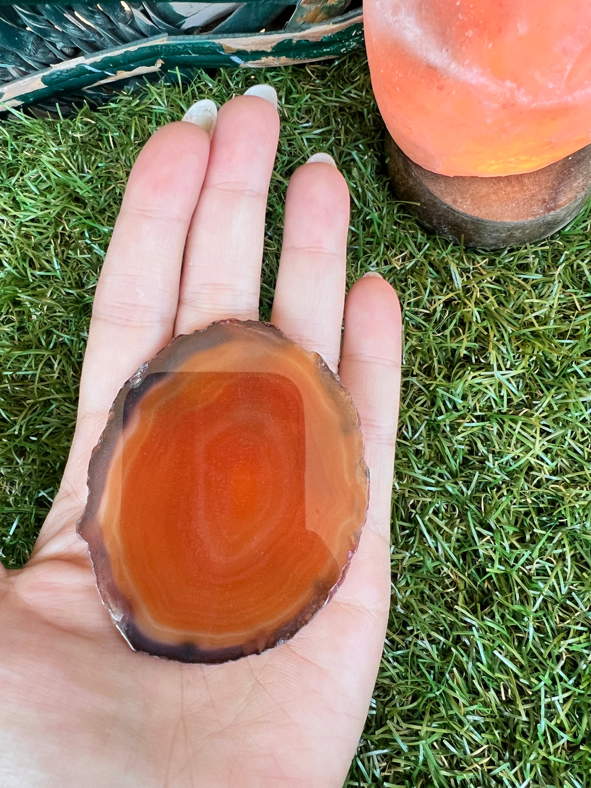 Natural Agate Eye Slice – Protection, Grounding & Focus | 43 g