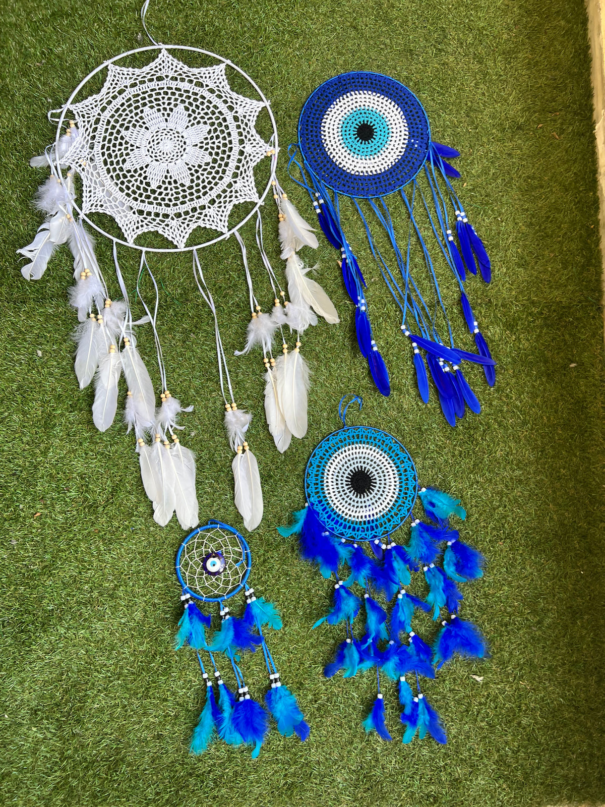 XL White Dream Catcher – Peace, Protection & Serene Energy | Large Feather Wall Hanging