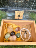 Love Intention Crystal Gift Set | Natural Love & Self-Love Healing Box with Bracelet & Necklace