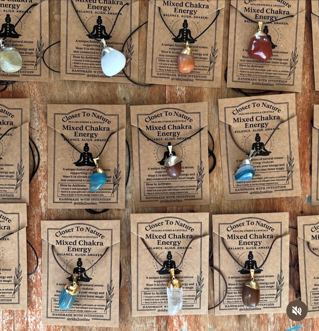 Natural Polished Crystal Pendant Necklace
