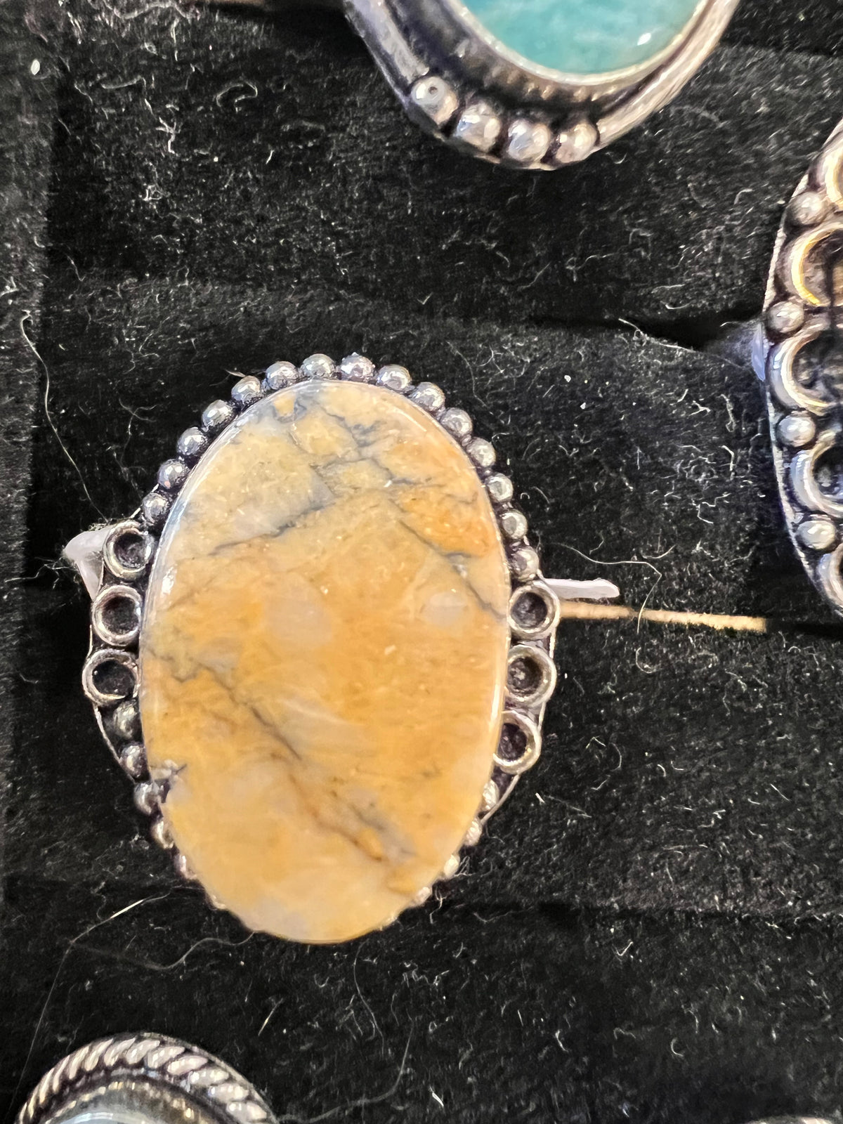 Natural Silver-Plated Statement Crystal Rings Collection “Chunky A”